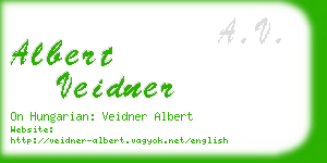 albert veidner business card